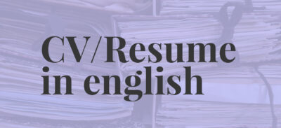 CV / Resume in English