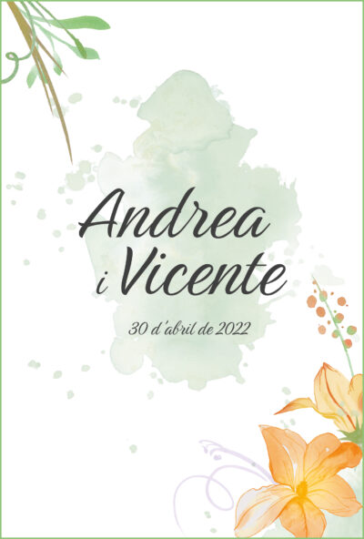 Tarjeta de boda Andrea y Vicente