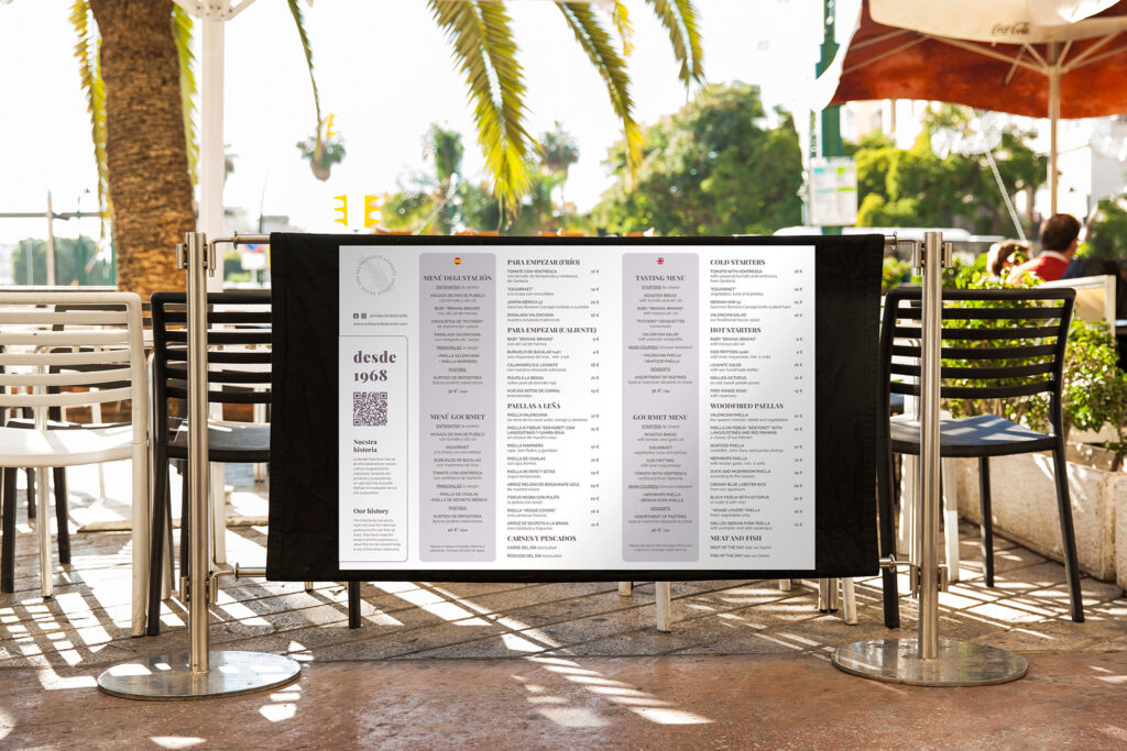 Carta restaurante Levante Plaza Valencia